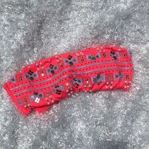 Coral embellished bandeau swim top